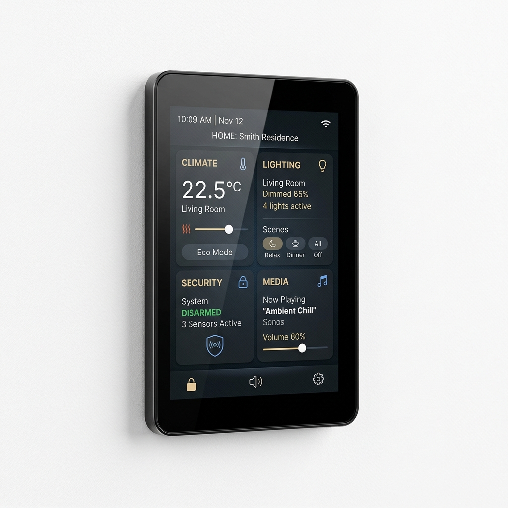 Crestron touch panel control interface