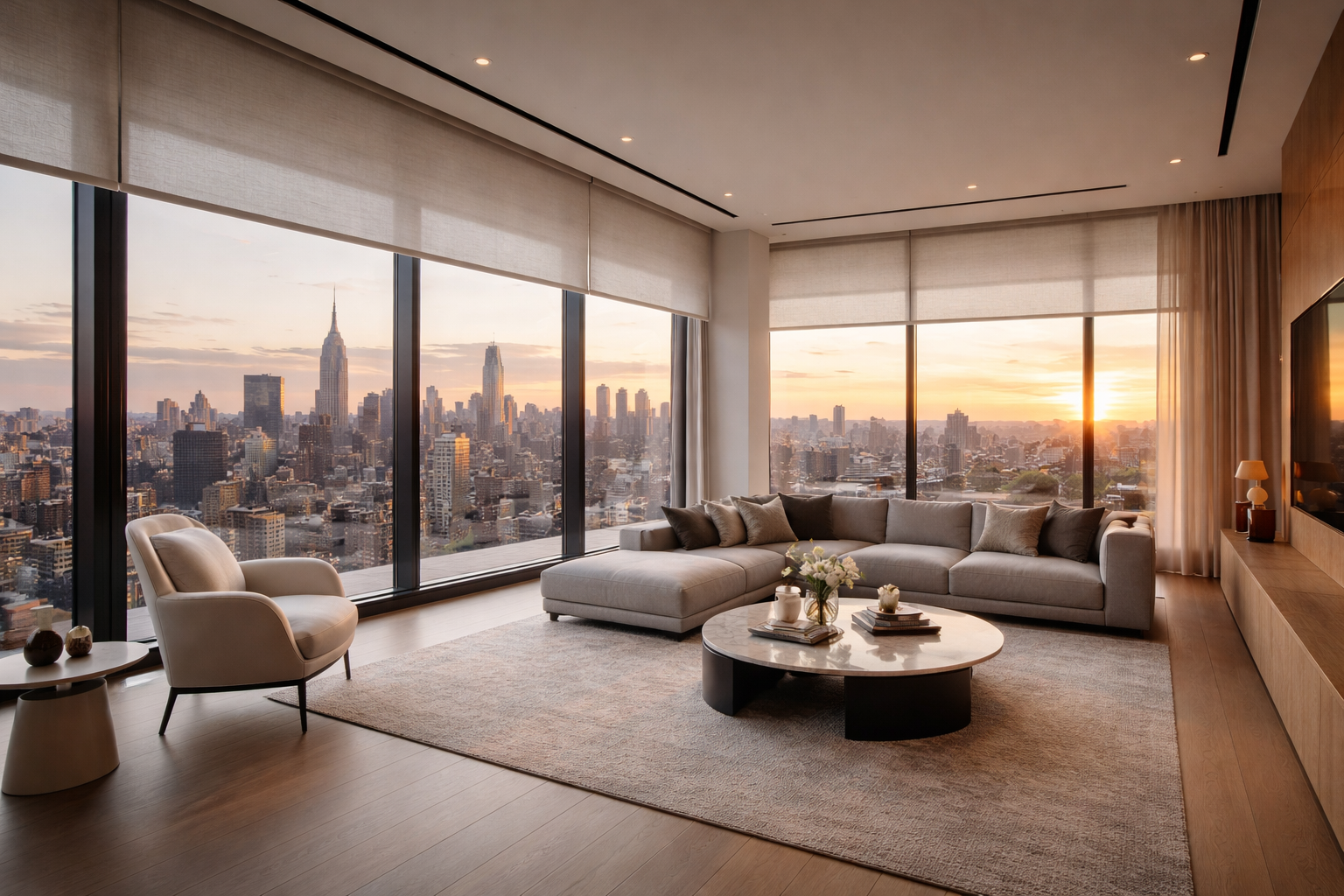 Manhattan penthouse with Lutron motorized shading