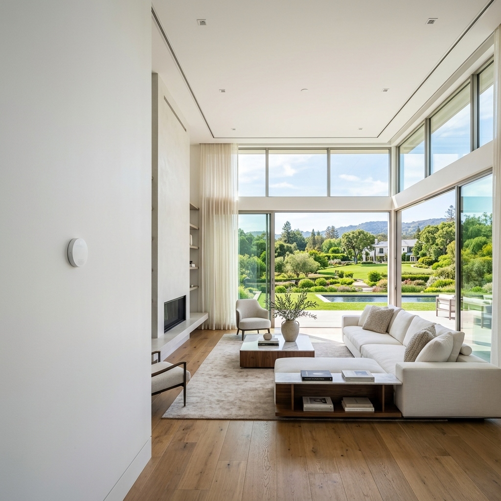 8K photo of luxury interior with hidden environmental sensor