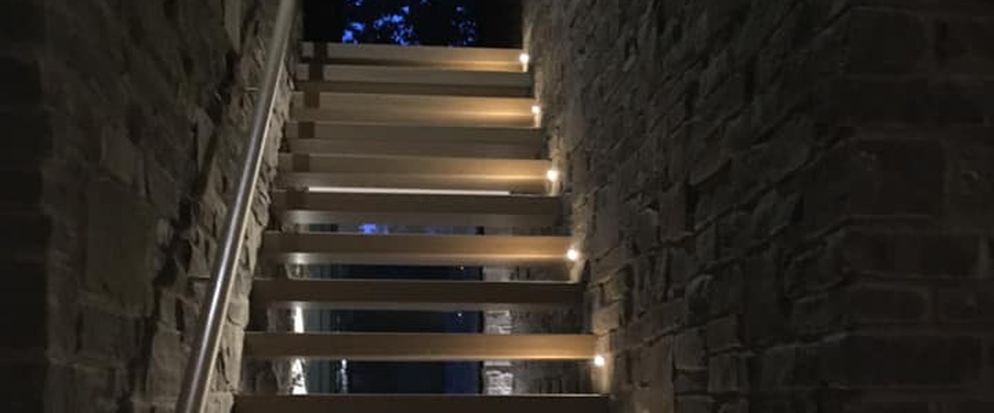 Architectural stair lighting scene