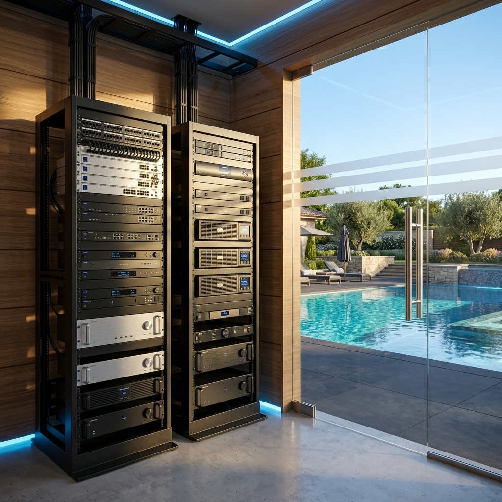 MDF equipment room with organized cable management