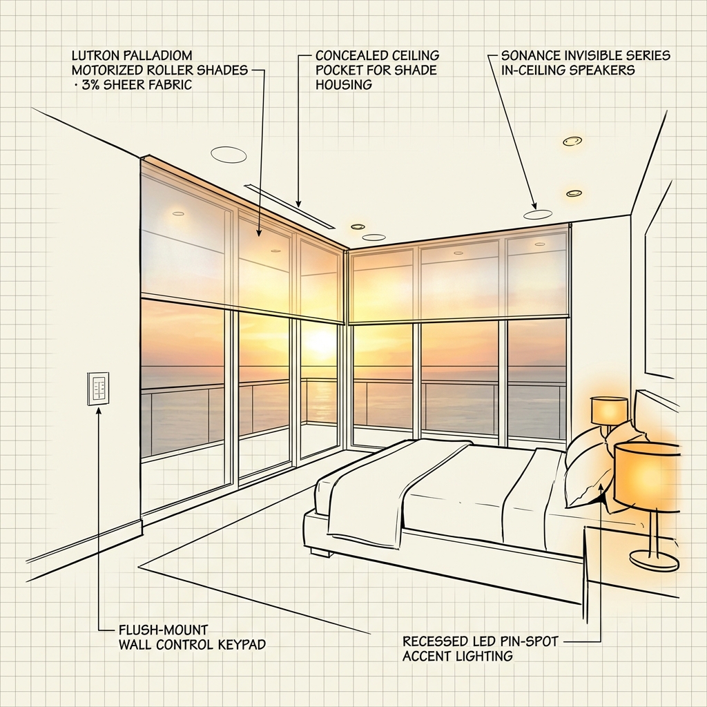 Engineering sketch of motorized shading system